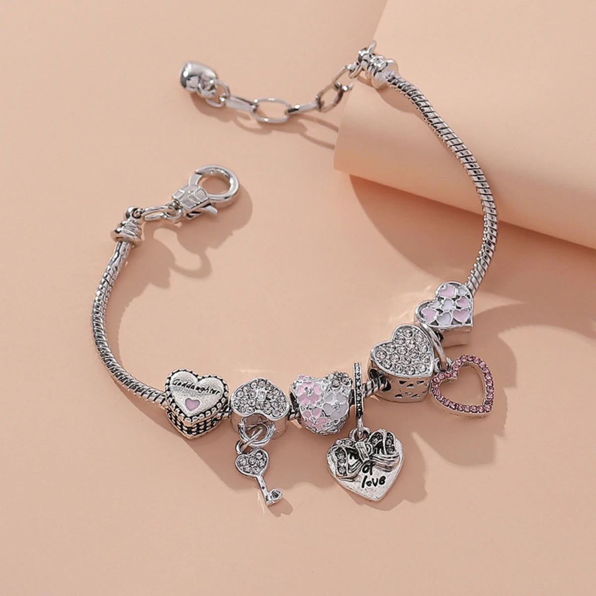 1PC Damenmode Multi-Element Perlen Liebe Pan Familie Armband