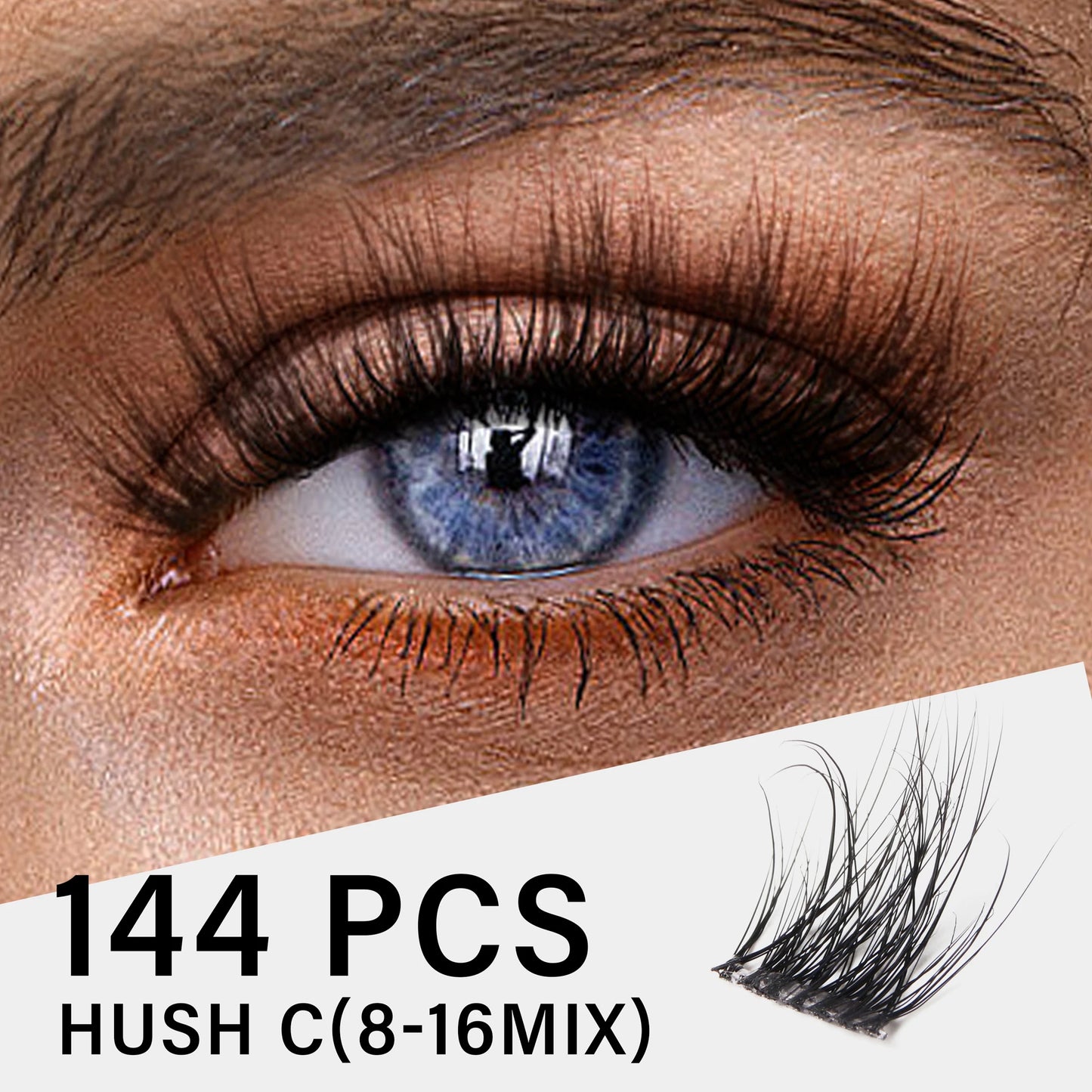 Einzelne Wimpern, Cluster C Curl Mix Wimperncluster, 3D Wispy DIY Wimpernverlängerung, 0,1 mm, superdünnes Band, wiederverwendbare natürliche Wimpern