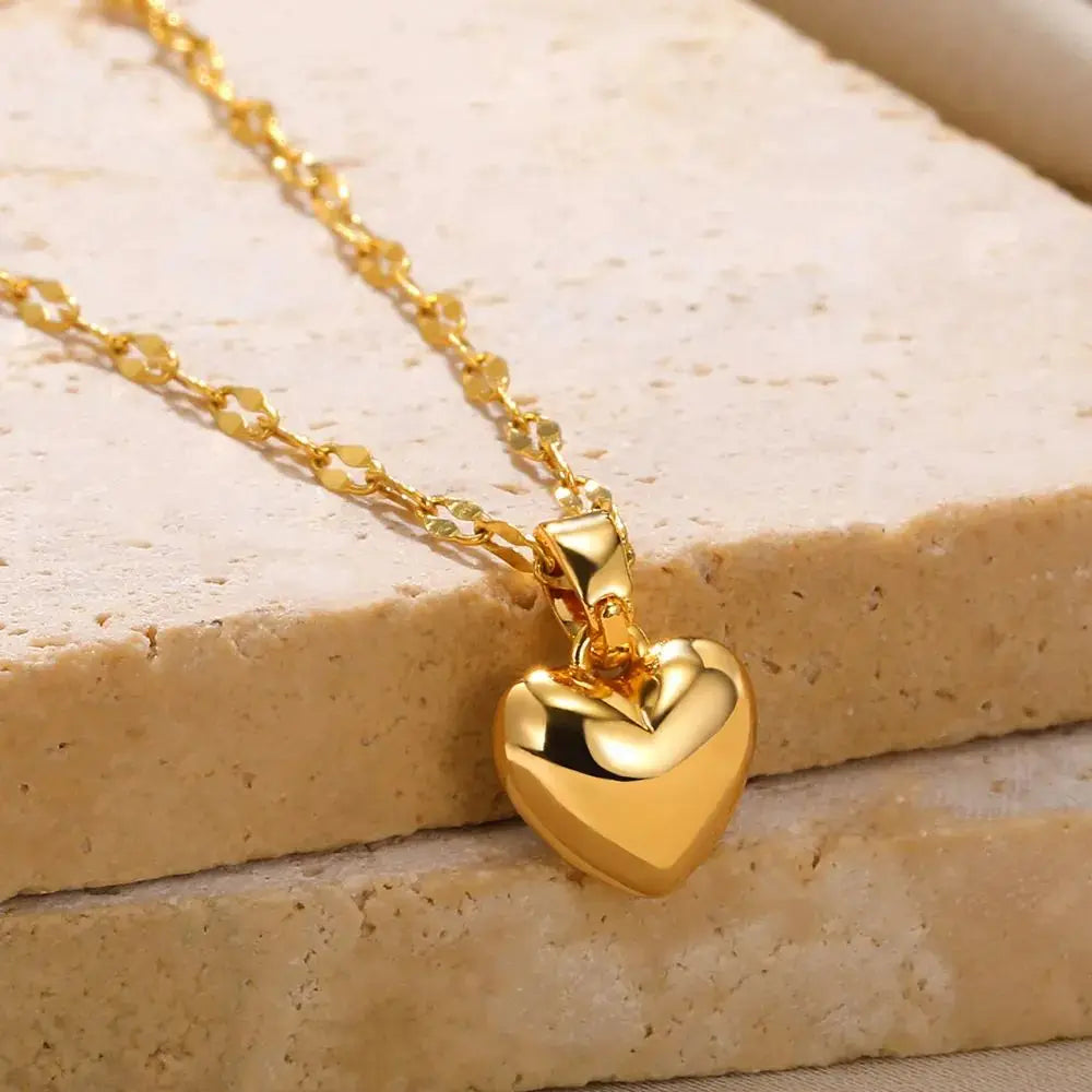 Edelstahl Liebe Herz Halskette Für Frauen 2025 Neue Trendy Lip Kette Einfache Anhänger Halskette Schmuck Geschenk Großhändler