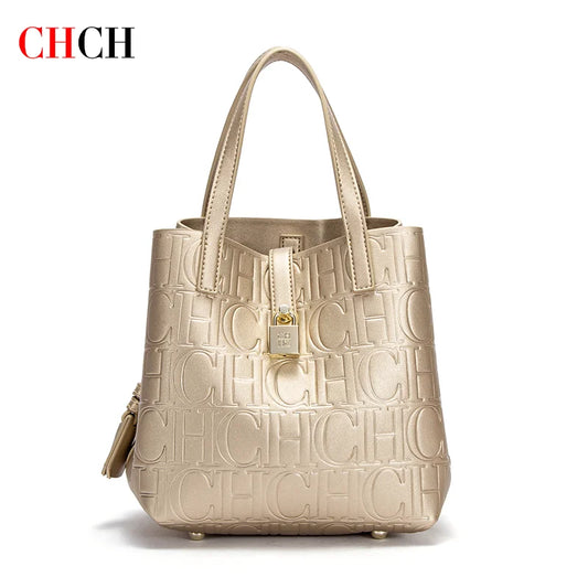 CHCH Damen-Einkaufstasche, neue, geprägte Handtasche aus Stahl mit Duttmotiv für Mütter