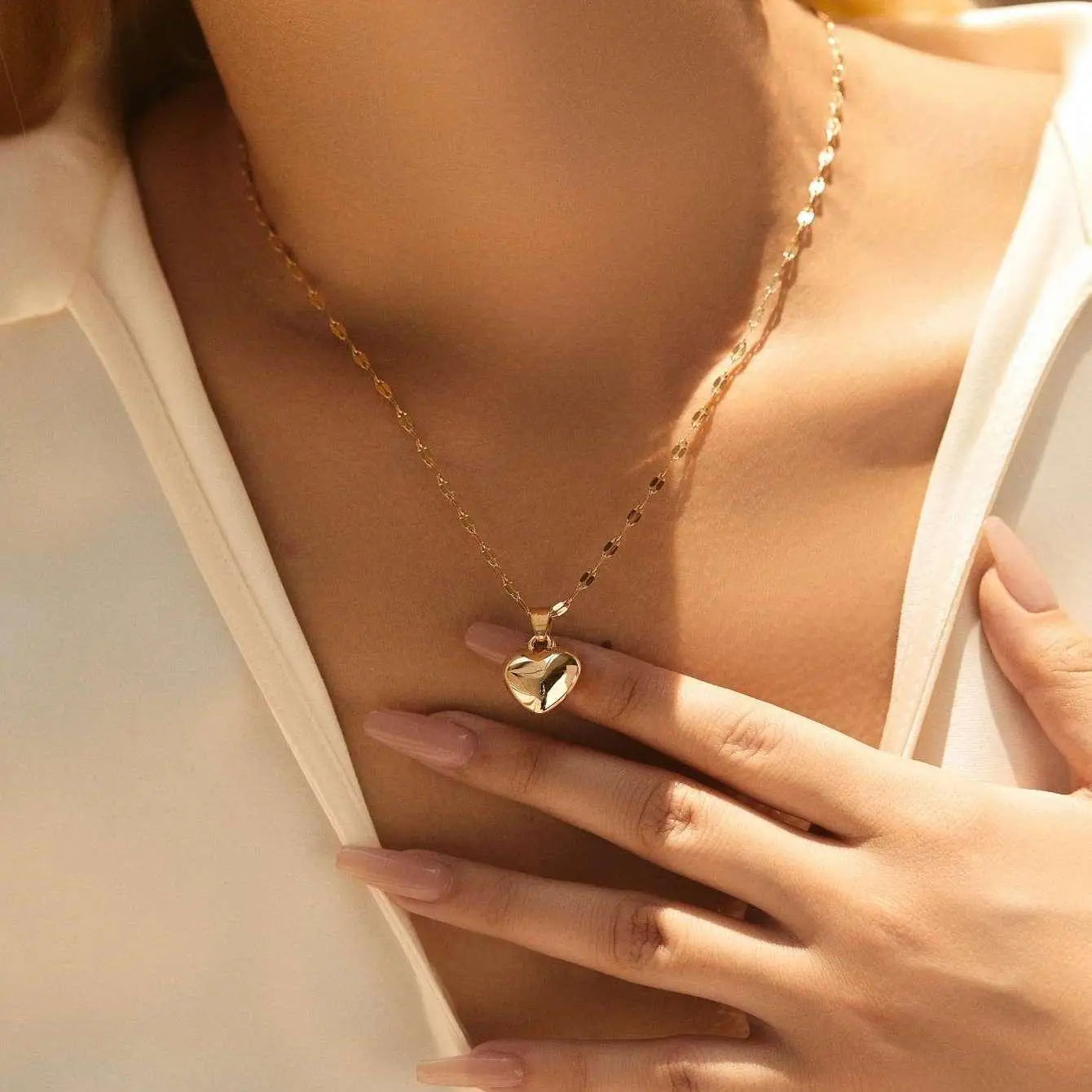 Edelstahl Liebe Herz Halskette Für Frauen 2025 Neue Trendy Lip Kette Einfache Anhänger Halskette Schmuck Geschenk Großhändler