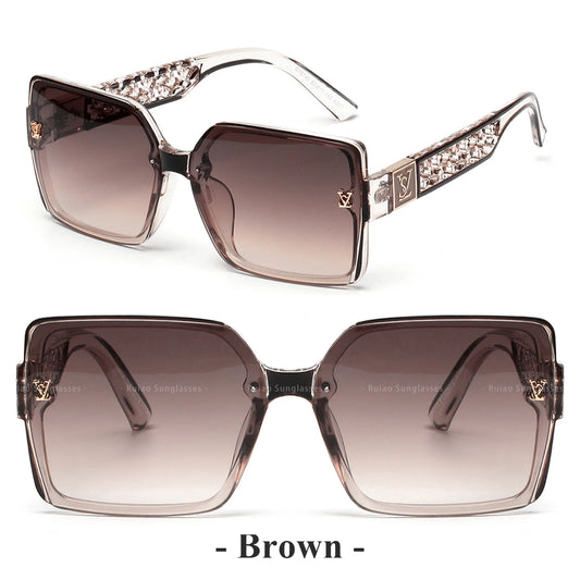 Luxury square designer fashion big sunglasses for women glasses brand 2024 woman women's retro shades UV400 sunglasses eyewear