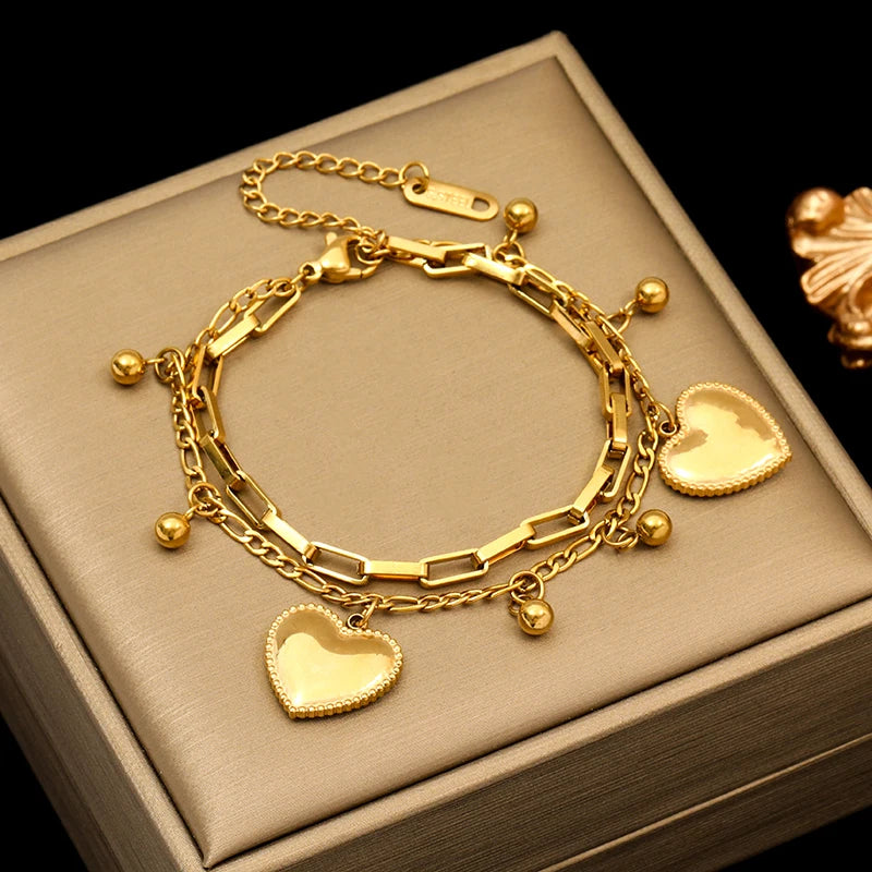EILIECK 316L Edelstahl Twisted Armband Armreifen für Frauen Trendy 18K vergoldet Handgelenk Kette wasserdicht