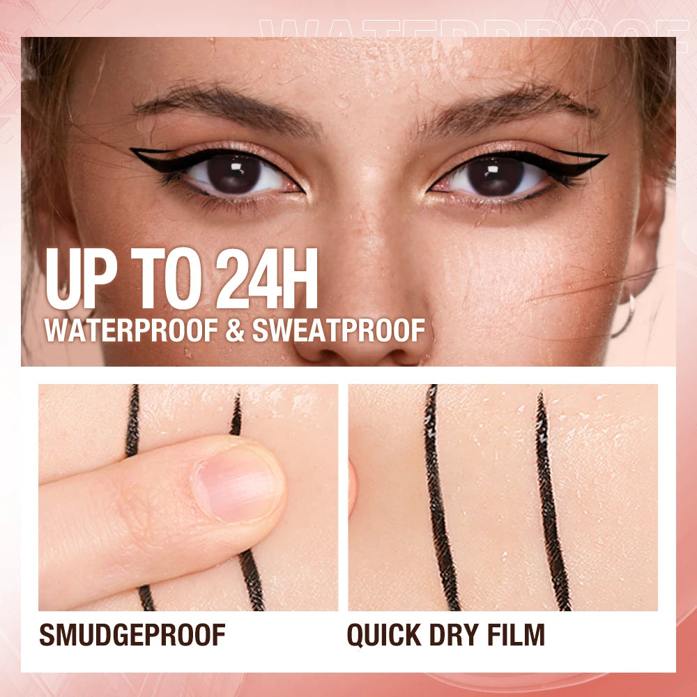 O.TWO.O Schwarzer flüssiger Eyeliner-Stift, Eyeliner, wasserfest, lang anhaltender Make-up-Eyeliner, leicht zu tragen, Augen-Make-up, Kosmetik-Tools