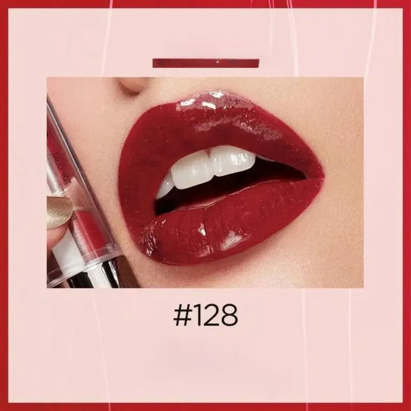 Kiko Lipgloss Doppelseitige Glasur Langanhaltender, nicht haftender, spiegelnder Flüssiglippenstift Natürliches, nacktes Lippen-Make-up Schönheitskosmetik