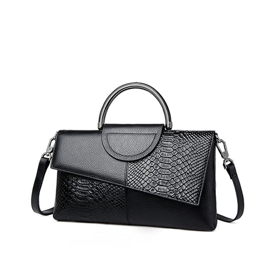 PU-Kunstleder Damen Schulter Umhängetasche Mode Lässig Abendessen Hochzeit Alligator Muster Klappe Handtasche und Geldbörse