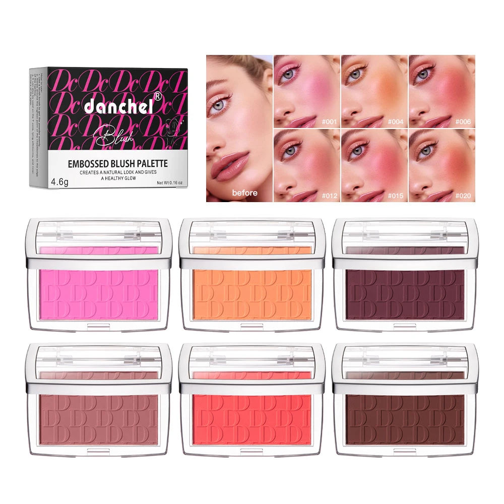 Gesichtsrouge, matt, natürlicher Wangenton, erhellt das Gesicht, rosarot, Gesichtskonturierung, Kosmetik, Rougepuder, weiches Make-up für Frauen