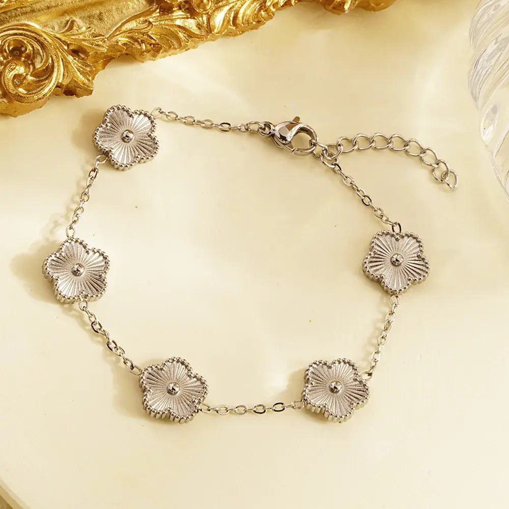 18k Gold Plated Flower Bracelet