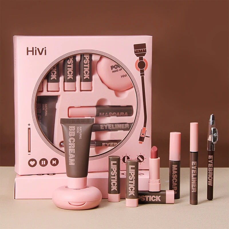 HiVi Makeup Geschenkbox Puderkleber Record Limited Lippenstift Puder Makeup Geschenkbox-Set Valentinstagsgeschenk für Ihre Frau
