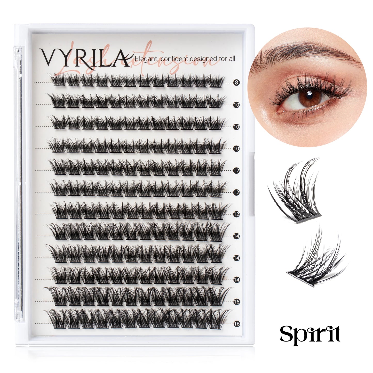 Einzelne Wimpern, Cluster C Curl Mix Wimperncluster, 3D Wispy DIY Wimpernverlängerung, 0,1 mm, superdünnes Band, wiederverwendbare natürliche Wimpern