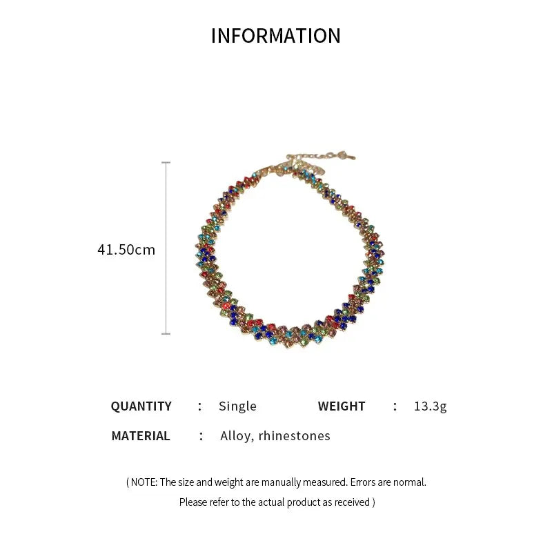 Luxuriöse, glänzende Choker-Halskette mit Strasssteinen für Frauen, personalisierte geometrische Kristallketten, Hochzeitsschmuck