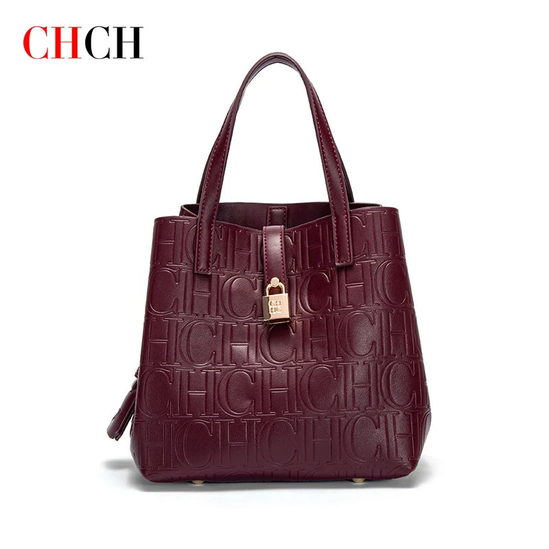 CHCH Damen-Einkaufstasche, neue, geprägte Handtasche aus Stahl mit Duttmotiv für Mütter