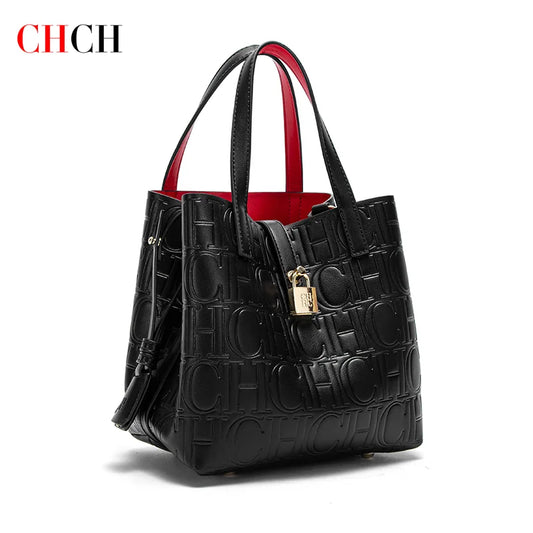 CHCH Damen-Einkaufstasche, neue, geprägte Handtasche aus Stahl mit Duttmotiv für Mütter