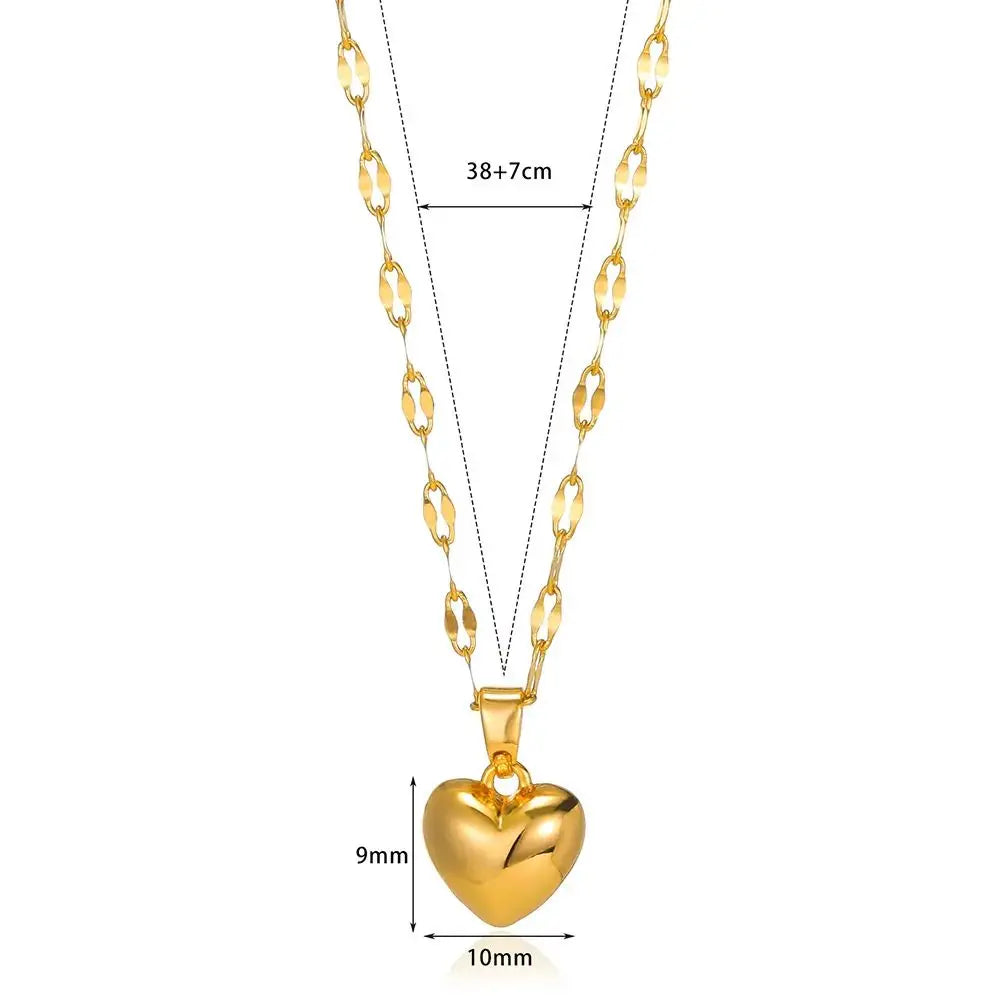 Edelstahl Liebe Herz Halskette Für Frauen 2025 Neue Trendy Lip Kette Einfache Anhänger Halskette Schmuck Geschenk Großhändler