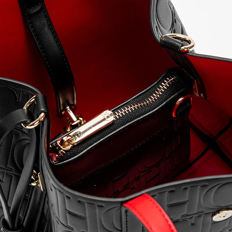 CHCH Damen-Einkaufstasche, neue, geprägte Handtasche aus Stahl mit Duttmotiv für Mütter