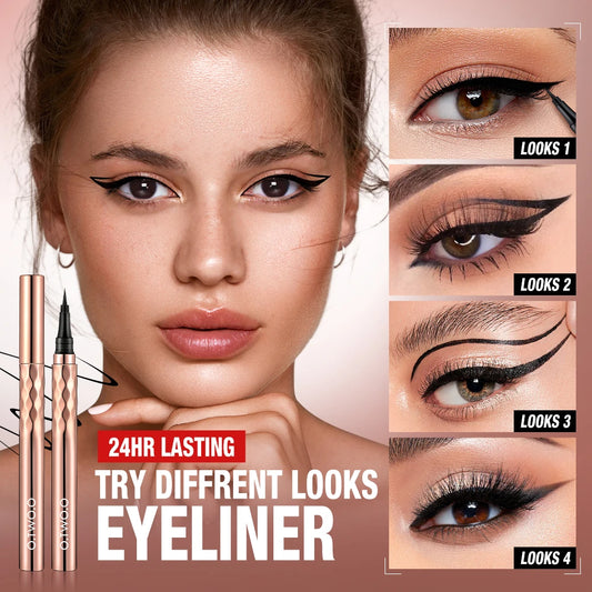 O.TWO.O Schwarzer flüssiger Eyeliner-Stift, Eyeliner, wasserfest, lang anhaltender Make-up-Eyeliner, leicht zu tragen, Augen-Make-up, Kosmetik-Tools