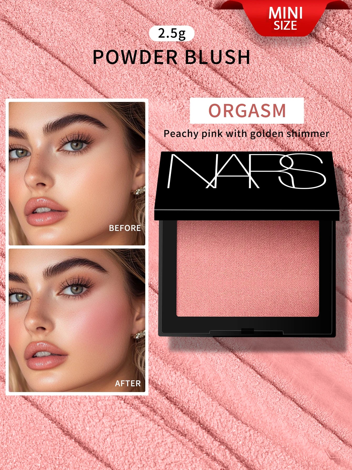 NARS Blush Minigröße – Orgasm – Kompaktpuder – 0,09 FL.OZ./2,5 g