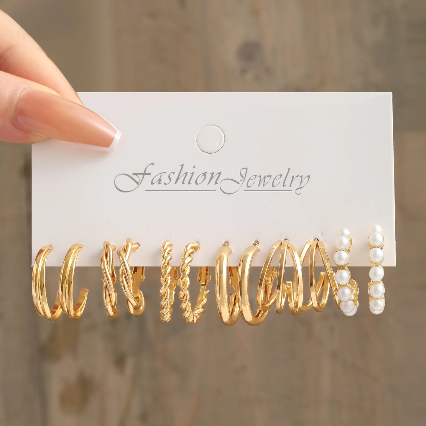 Herz-Perlen-Ohrhänger-Set, Metall, goldfarben, Schmetterlingsverschlüsse, Ohrringe für Frauen, Muschel, trendiger Schmuck