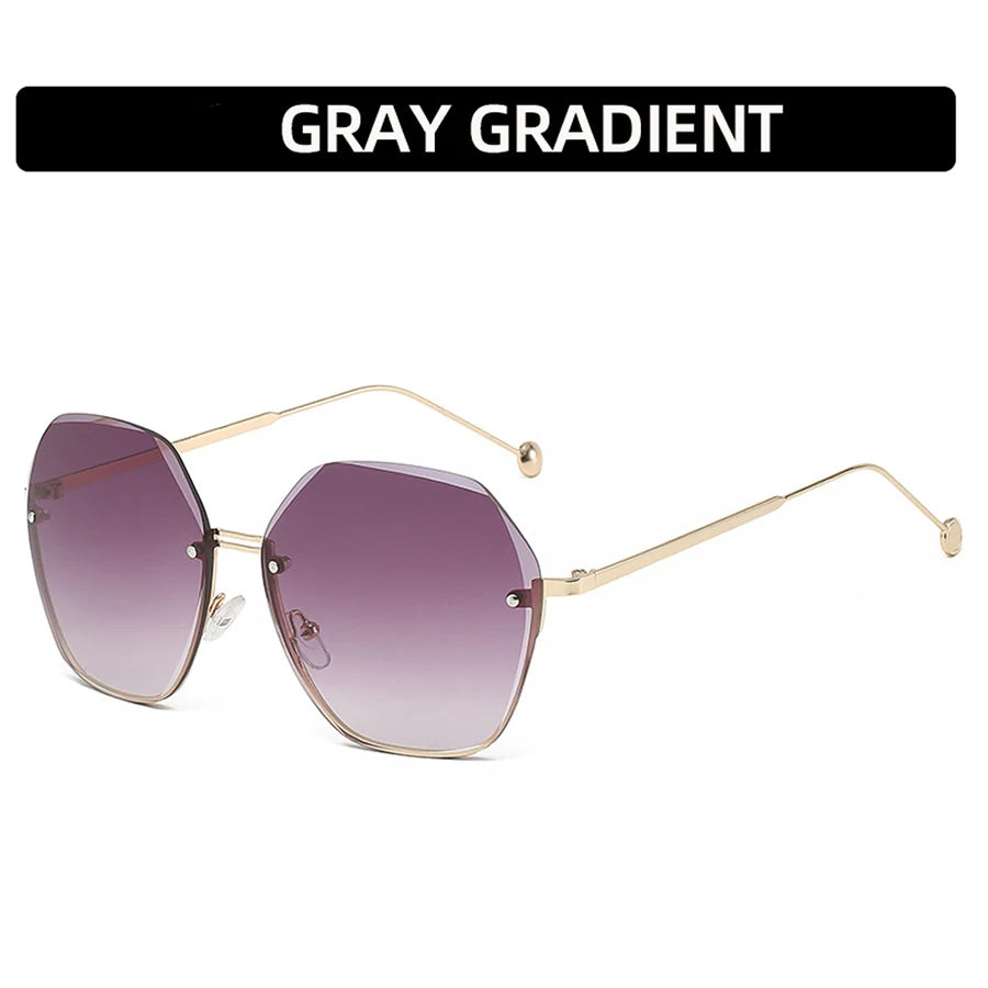 Markendesign 2024 Mode Neue polygonale Metall-Sonnenbrille Retro Damenbrille Klassischer Trend Luxus Fahrreisebrille