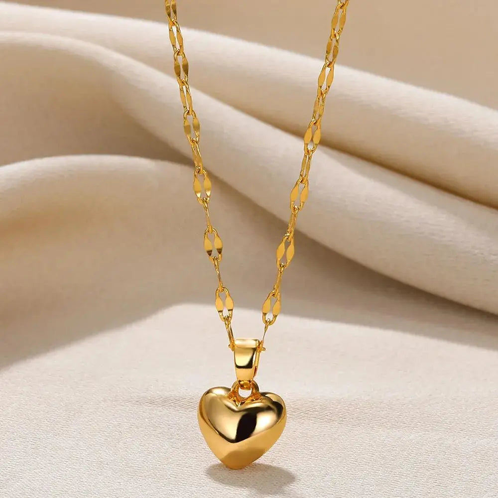 Edelstahl Liebe Herz Halskette Für Frauen 2025 Neue Trendy Lip Kette Einfache Anhänger Halskette Schmuck Geschenk Großhändler