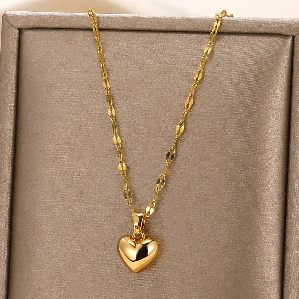 Edelstahl Liebe Herz Halskette Für Frauen 2025 Neue Trendy Lip Kette Einfache Anhänger Halskette Schmuck Geschenk Großhändler