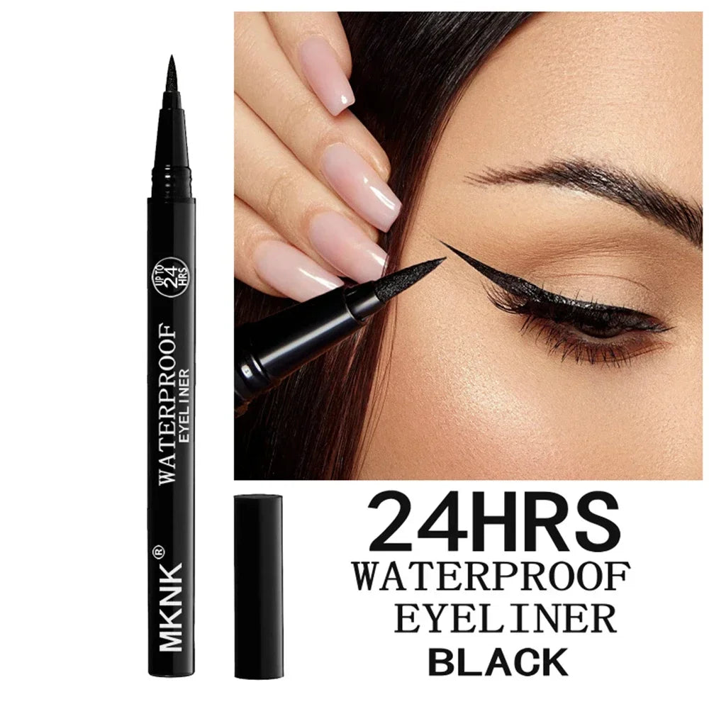 3-teiliger wasserfester und schweißfester schwarzer Eyeliner-Stift, kombiniert mit langanhaltendem, wischfestem und kräftigem Augen-Make-up, leicht gleitender Formel für perfekte