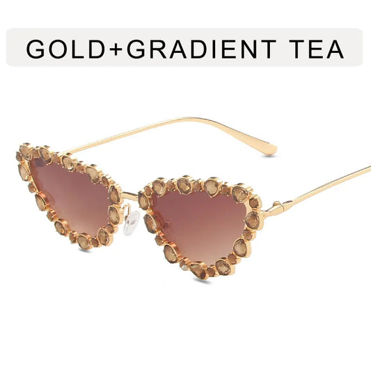56219 Luxury Brand Diamond Sunglasses Women Cat Eye Retro Sun Glasses for Women Vintage Shades Female Black Oculos