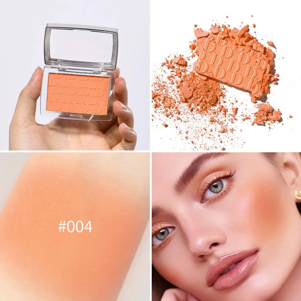 Gesichtsrouge, matt, natürlicher Wangenton, erhellt das Gesicht, rosarot, Gesichtskonturierung, Kosmetik, Rougepuder, weiches Make-up für Frauen