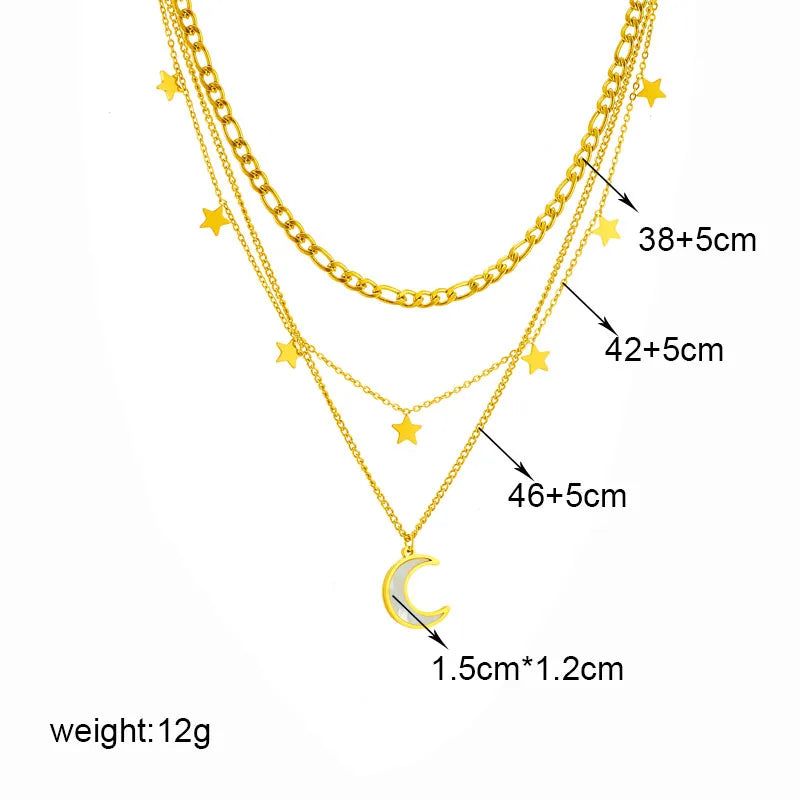 DIEYURO 316L Edelstahl Schmetterling Mond Schloss Blau Augen Anhänger Halskette Für Frauen Neue Multilayer Halsband Kette Schmuck Geschenke