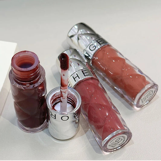 3 Colors Jelly Plump Lip Glaze Moisturizing Mirror Water Light Lipstick Waterproof Non-stick Lip Gloss Women Sexy Lips Makeup