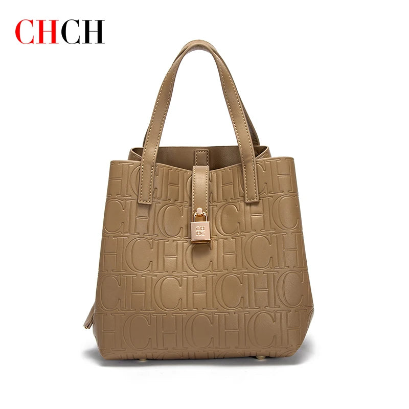 CHCH Damen-Einkaufstasche, neue, geprägte Handtasche aus Stahl mit Duttmotiv für Mütter