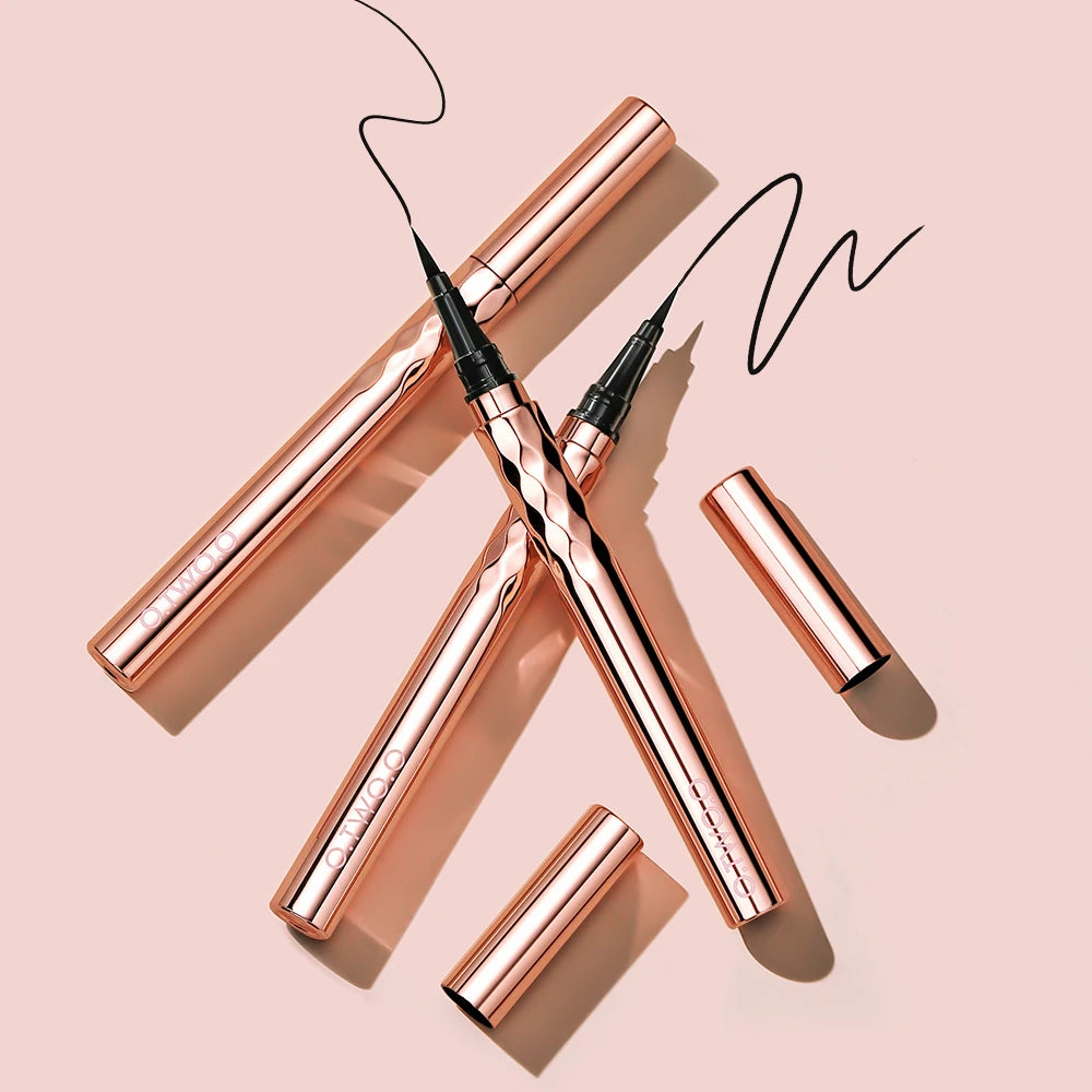 O.TWO.O Schwarzer flüssiger Eyeliner-Stift, Eyeliner, wasserfest, lang anhaltender Make-up-Eyeliner, leicht zu tragen, Augen-Make-up, Kosmetik-Tools