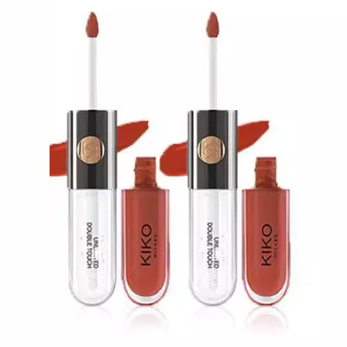 Kiko Lipgloss Doppelseitige Glasur Langanhaltender, nicht haftender, spiegelnder Flüssiglippenstift Natürliches, nacktes Lippen-Make-up Schönheitskosmetik