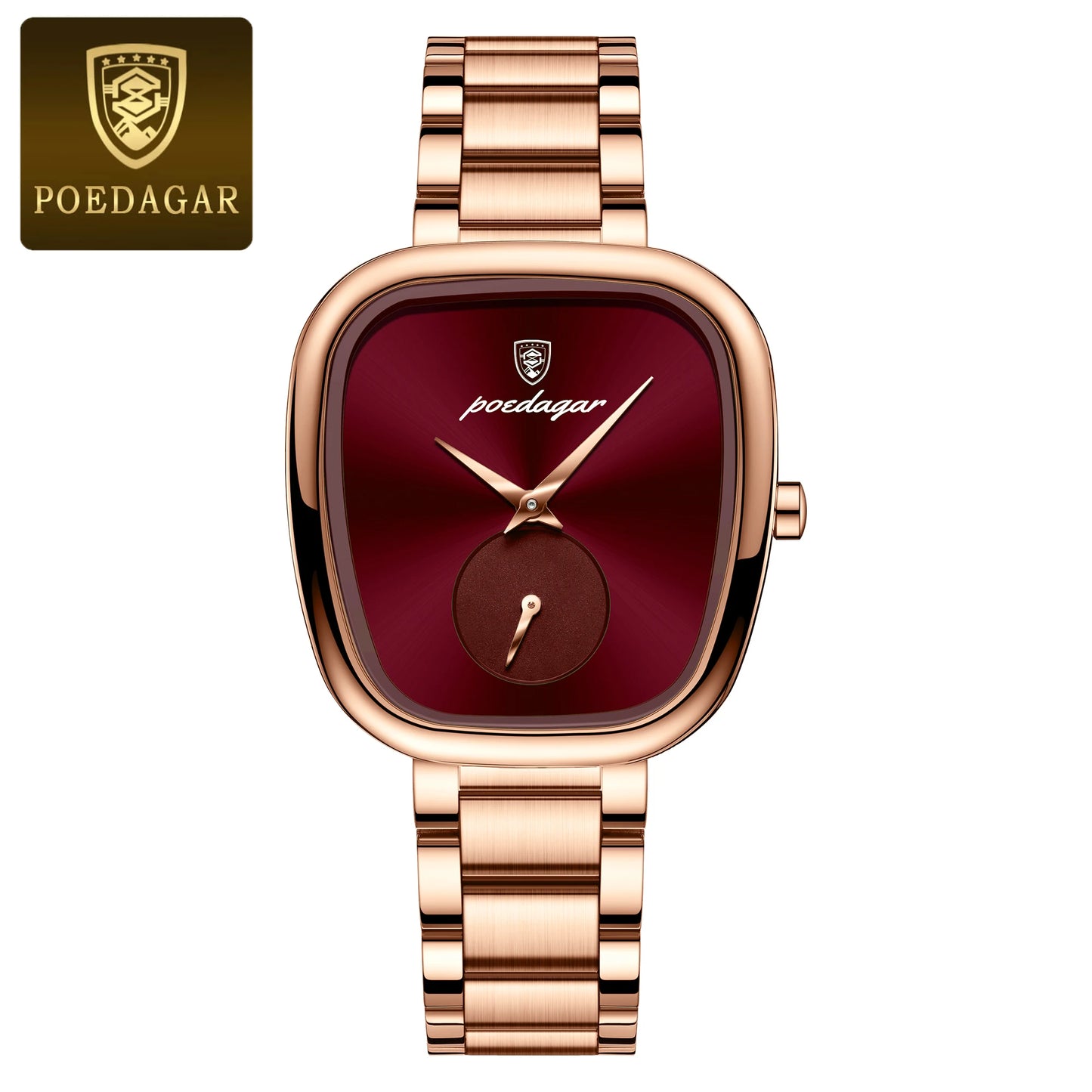 POEDAGAR Luxusuhr für Damen, wasserdicht, Edelstahl, Quarz, Damenuhr, hochwertige Damenuhr, elegante Damenuhr