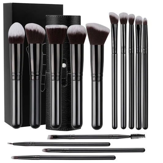 NEU 14-teiliges Make-up-Pinsel-Set, weich, flauschig, Foundation, Rouge, Puder, Lidschatten, Blending, weibliche Kosmetik, Schönheitswerkzeug, Weihnachtsgeschenk