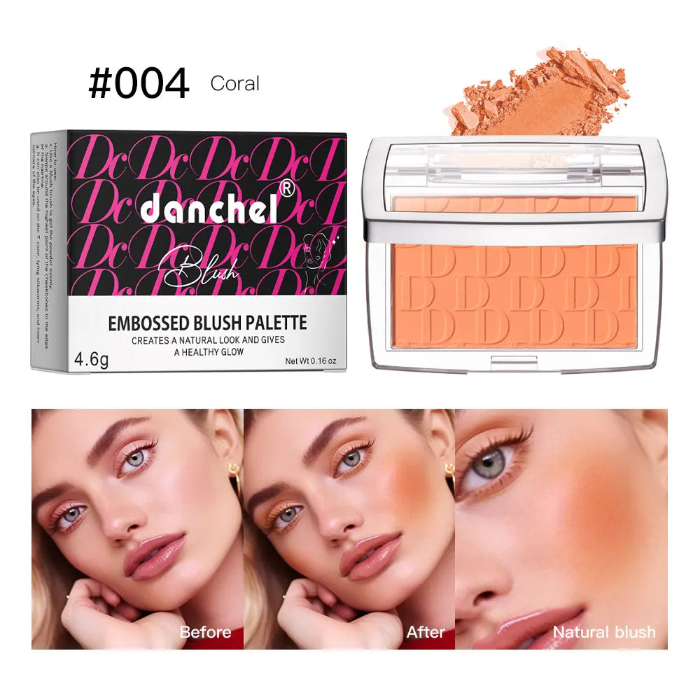 Gesichtsrouge, matt, natürlicher Wangenton, erhellt das Gesicht, rosarot, Gesichtskonturierung, Kosmetik, Rougepuder, weiches Make-up für Frauen
