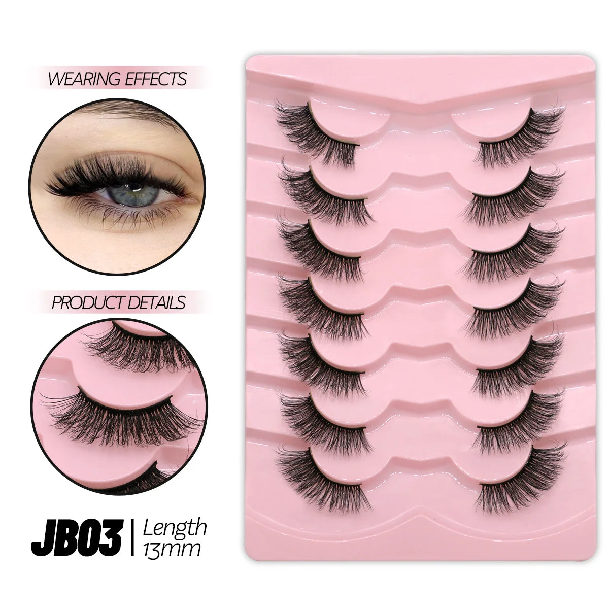 GROINNEYA Halbwimpern, Halbwimpern, weich, natürlich, durchsichtig, Bandwimpern, natürlicher Look, Kunstnerz, wispy Nerzwimpern, Verlängerung, Make-up