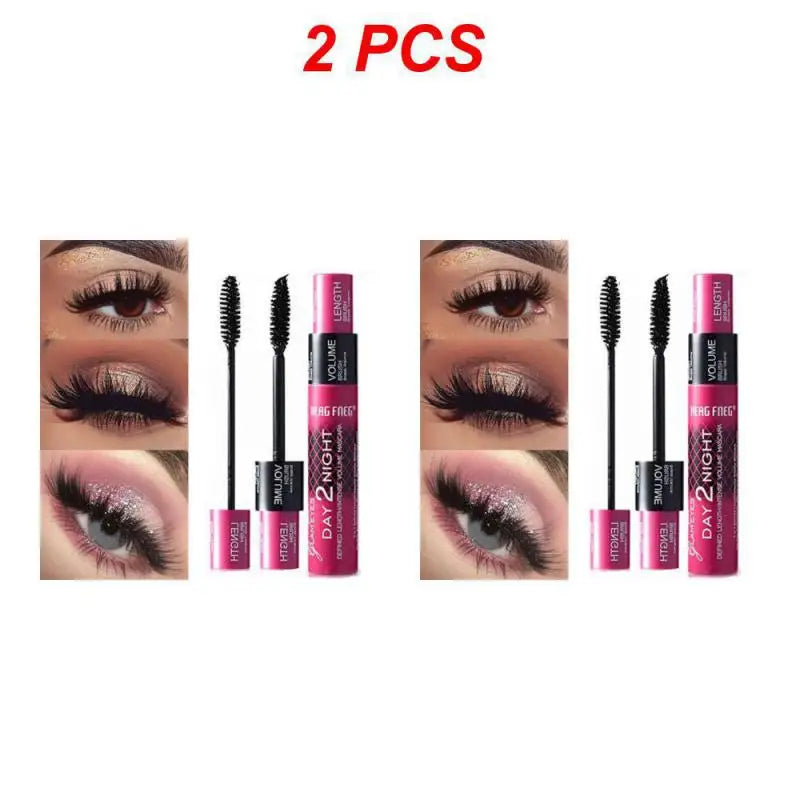 Schwarze Wimperntusche für gewellte Wimpern, verlängert die Wimpern, extra Volumen, langanhaltend, wasserfest, natürlich, schnell trocknend, Wimpern für Frauen