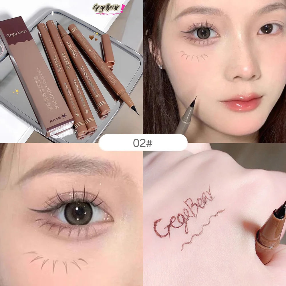 Gege Bear Flüssiger Eyeliner-Stift, wasserfest, wischfest, schnelles und präzises Make-up, trocknet schnell und gleichmäßig