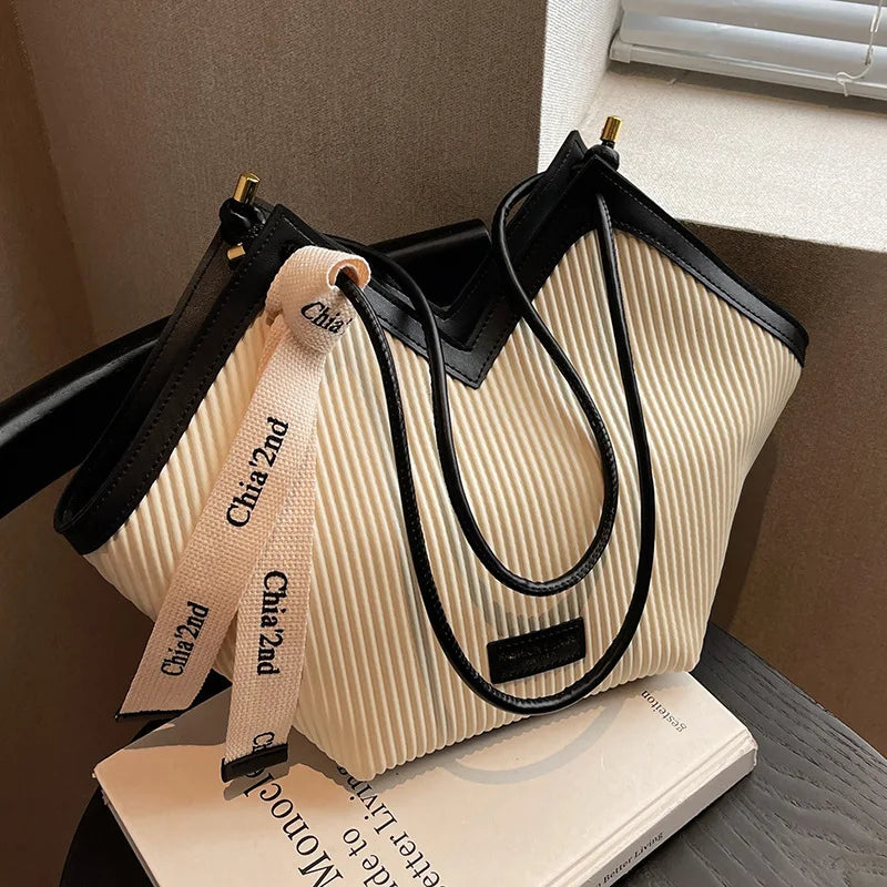 Große Tasche im koreanischen Stil, Damentasche, lässig, All-Match-Canvas-Tasche, Pendler-Umhängetasche, Studenten-Einkaufstasche