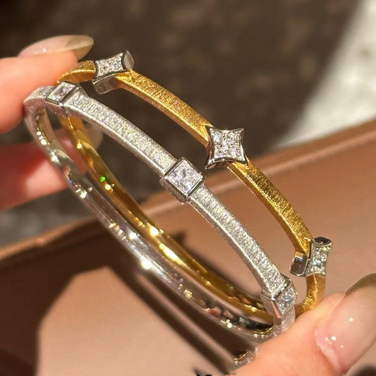 Diamond bracelet for women, silver 925