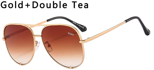 Quay Pilot Sunglasses Women Brand Design Metal Frame Mirror HIGH KEY Sun Glasses for Women Vintage Ladies Goggles For Female