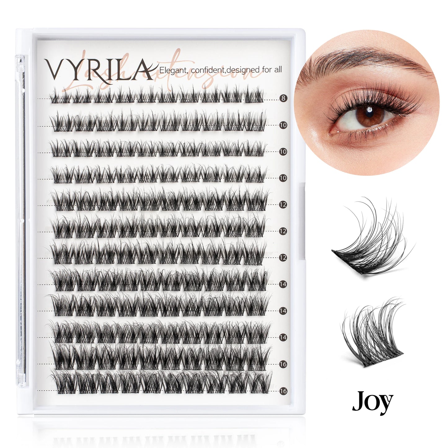 Einzelne Wimpern, Cluster C Curl Mix Wimperncluster, 3D Wispy DIY Wimpernverlängerung, 0,1 mm, superdünnes Band, wiederverwendbare natürliche Wimpern
